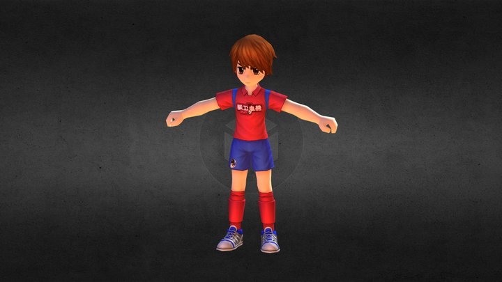 HK_Football_Boy_2 3D Model