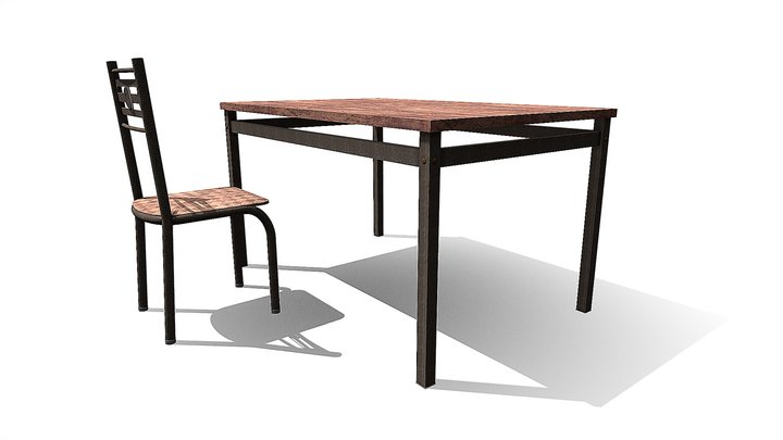mesa e cadeira roma 3D Model