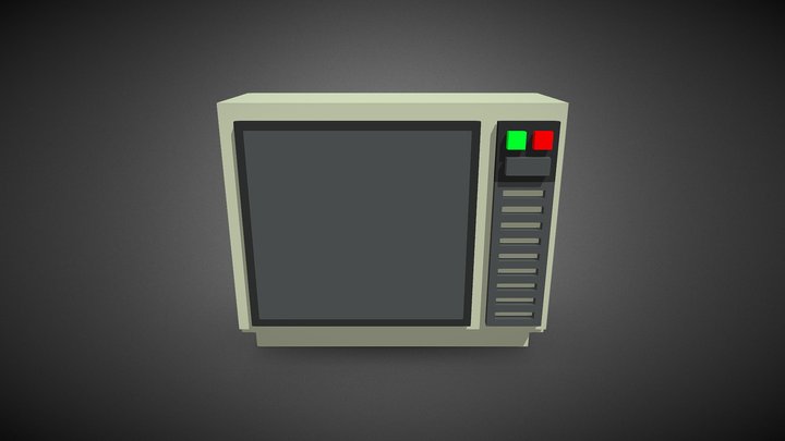 Retro Tv / Television - voxel art 3D Model