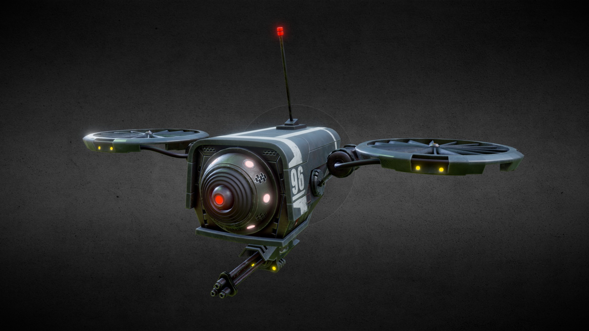 3D model Drone - This is a 3D model of the Drone. The 3D model is about a robot with a light.