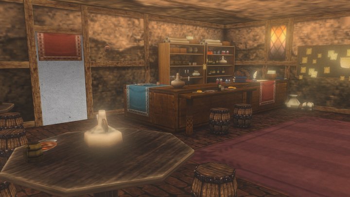Old pub low poly – Free 3D Model STL
