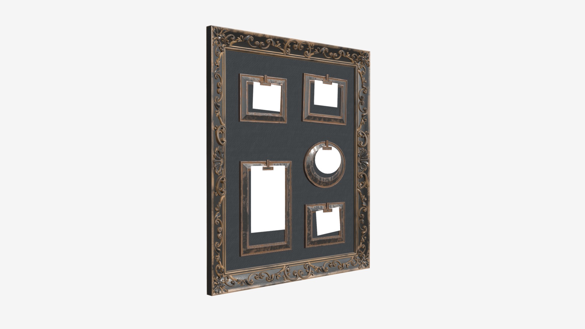 3D model Wall decor with photo frames - This is a 3D model of the Wall decor with photo frames. The 3D model is about icon.