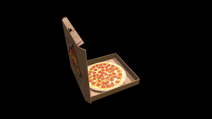 PIZZA  AND PIZZA BOX FREE 3D Model