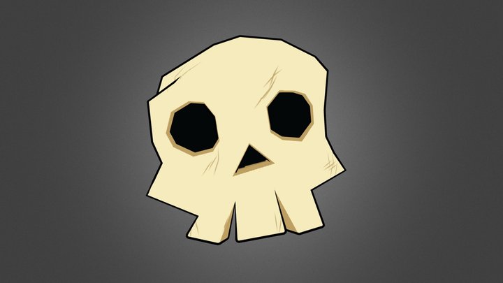 Lowpoly Cartoon Skull - Zelda Wind Waker 3D Model