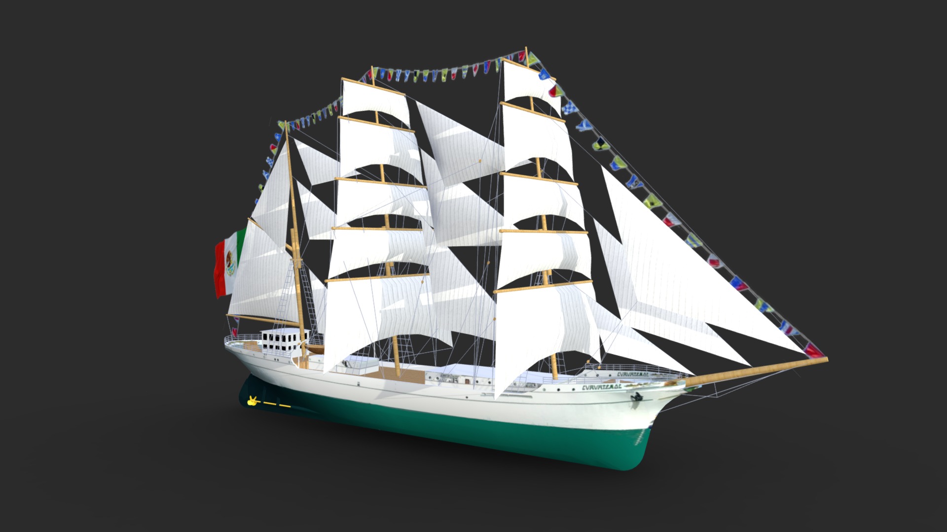 3D model Cuauhtemoc - This is a 3D model of the Cuauhtemoc. The 3D model is about a model of a ship.