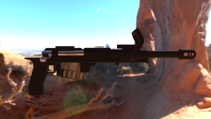 anti-material pistol .50 BMG 3D Model
