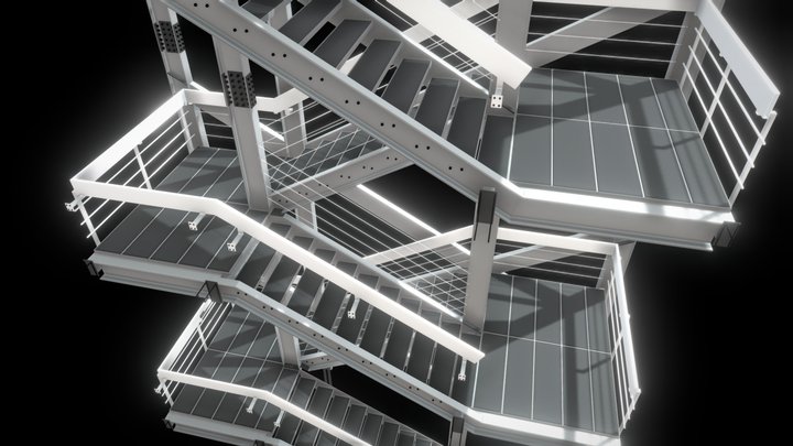 000 - STEEL STAIRS & FIRE ESCAPES 3D Model