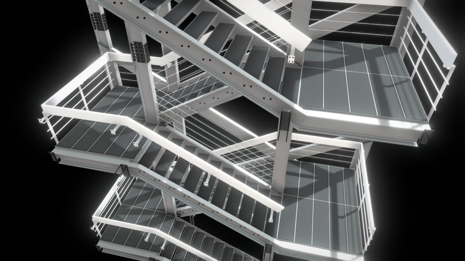 000 - STEEL STAIRS & FIRE ESCAPES - Download Free 3D model by apoiocad