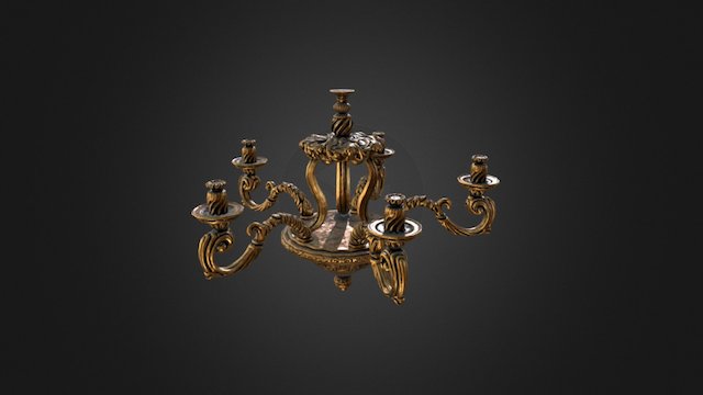 Baroque Chandelier 3D Model