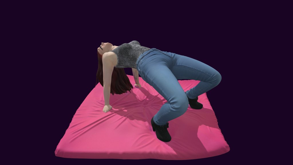 Stretch time in her sexy jeans