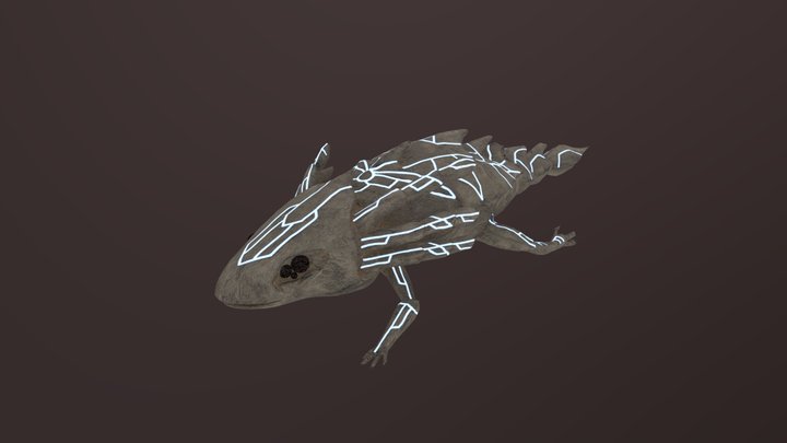 Stone Golem Axolotl 3D Model