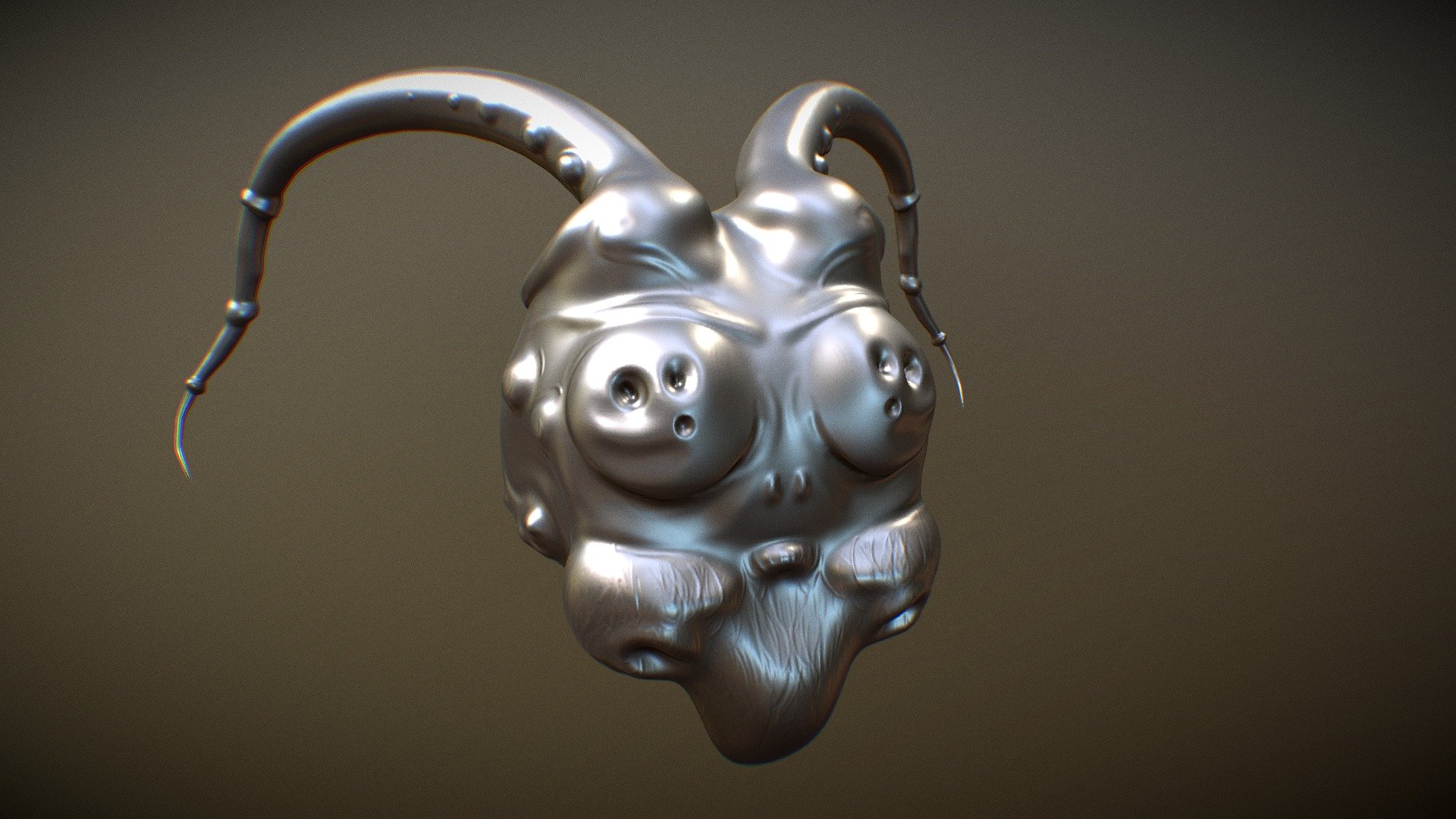 Creature head // My first ZBrush model