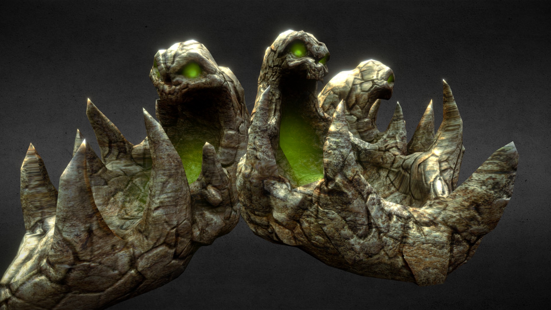 3D model Lazarus Pits - This is a 3D model of the Lazarus Pits. The 3D model is about a green lizard on a branch.