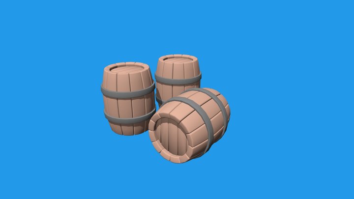 Stylized Barrel 3D Model