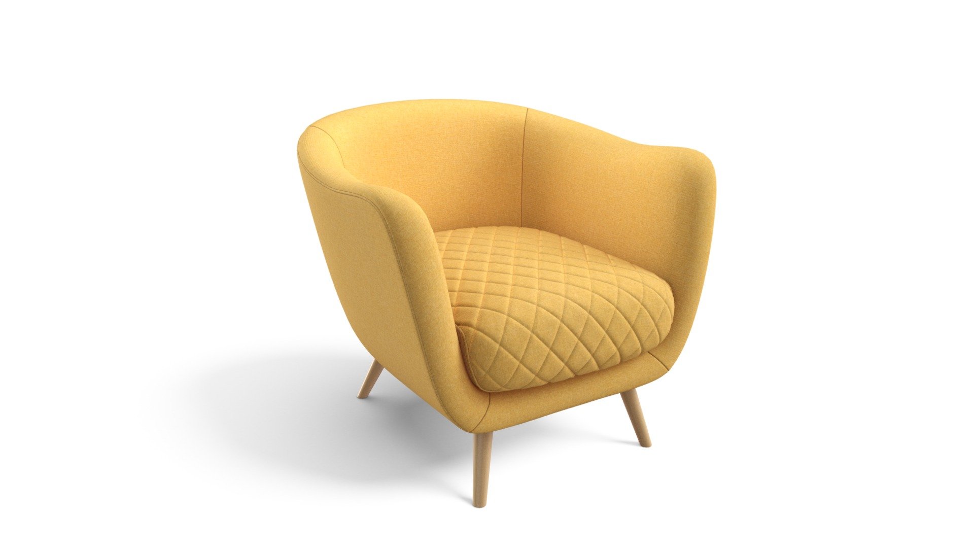 Flick Accent Chair, Yolk Yellow — Sketchfab embed 3D viewer