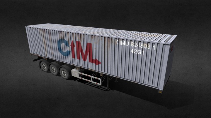 Container Trailer 3D Model