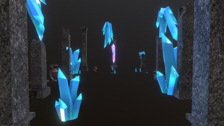 Archaeologist Ruins: Crystal pedestal 3D Model