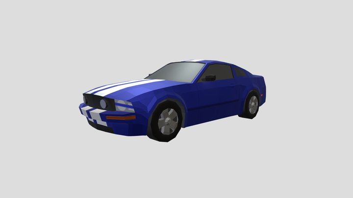 Ford Mustang 2005 LowPoly 3D Model
