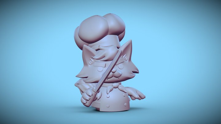 Fox chef (Overcooked2! fanart) 3D Model