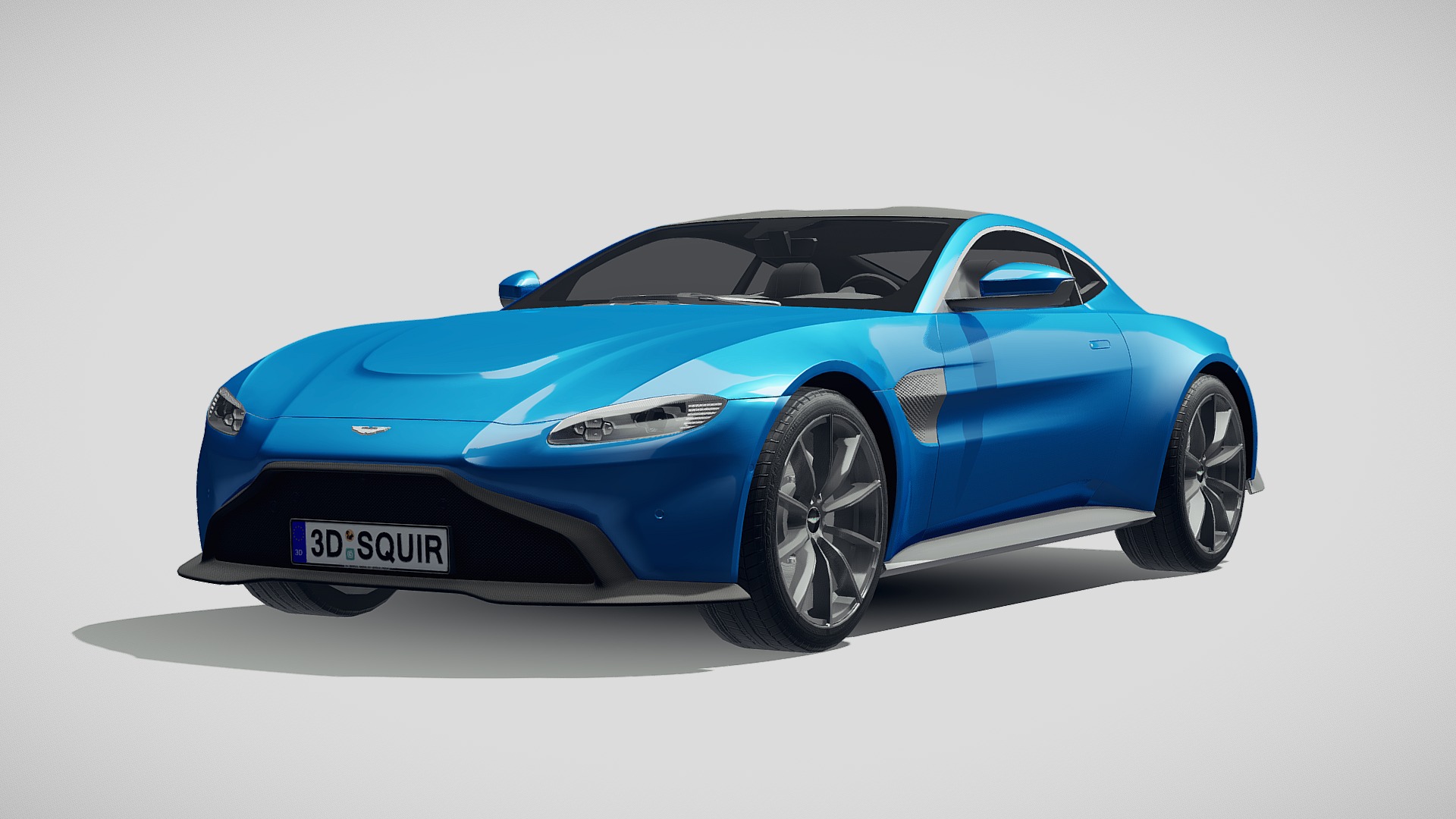 3D model LowPoly Aston Martin Vantage 2019 - This is a 3D model of the LowPoly Aston Martin Vantage 2019. The 3D model is about a blue sports car.