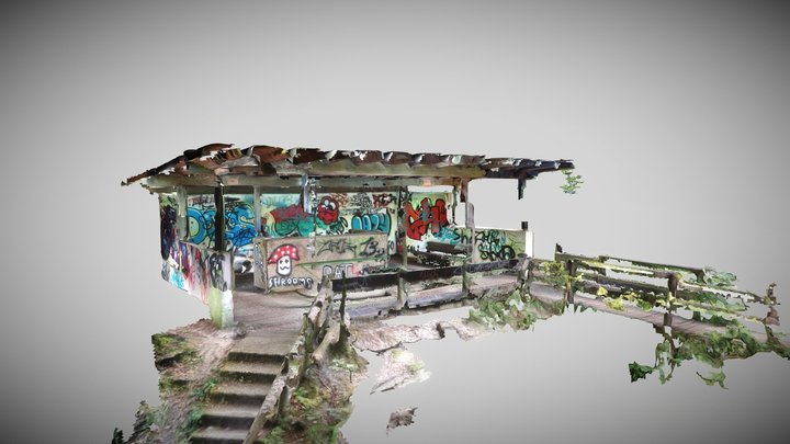 Nice place destroyed by graffiti 3D Model