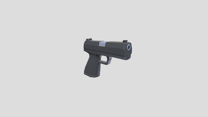 Cartoon Stylized Pistol (USP) 3D Model