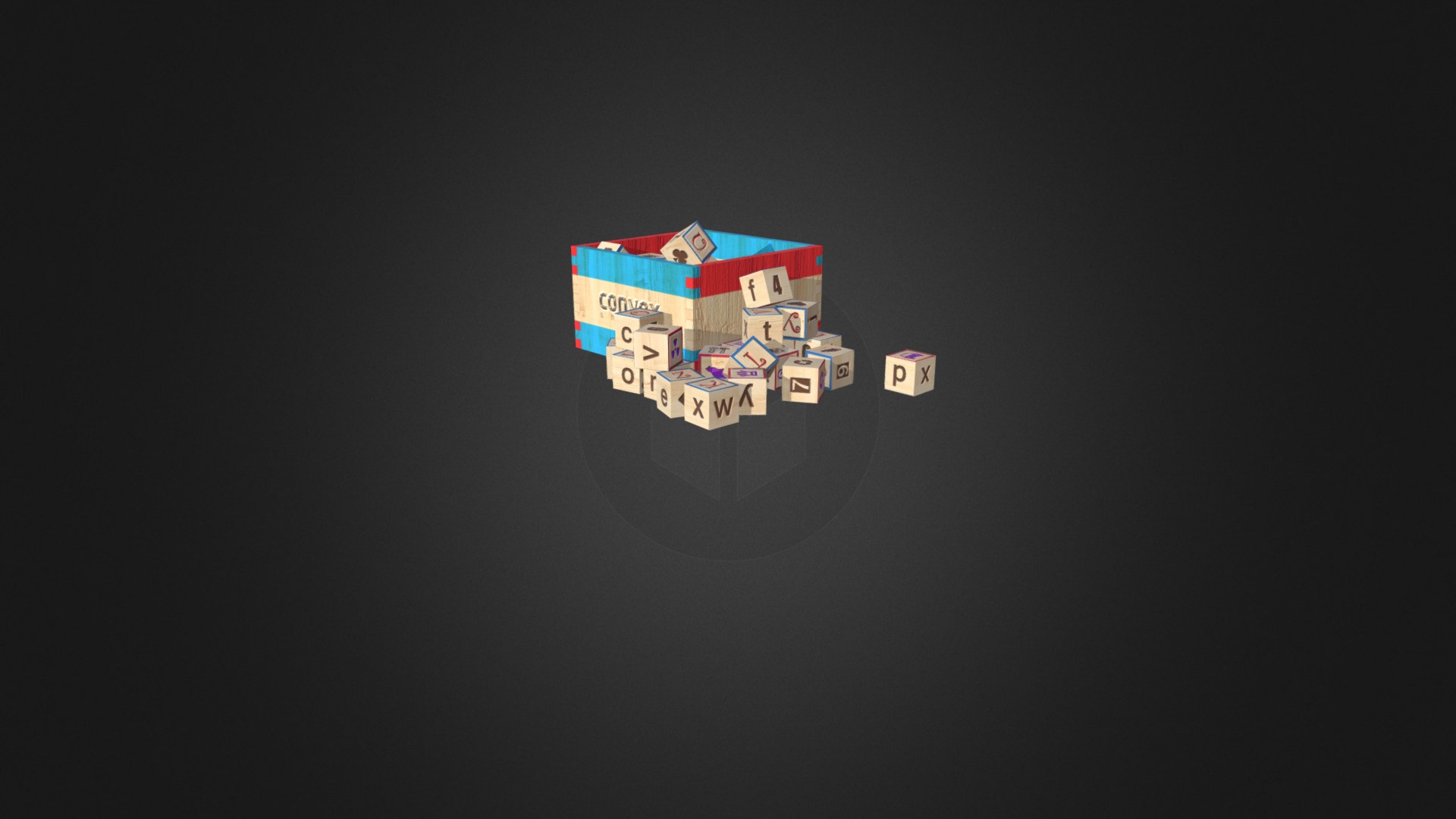 3D model Blocks Toy - This is a 3D model of the Blocks Toy. The 3D model is about a logo with a building on it.