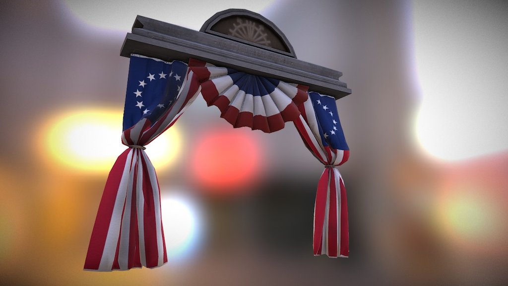 American Flag Entryway w/ bunting