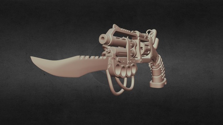 Steampunk Pistol 3D Model