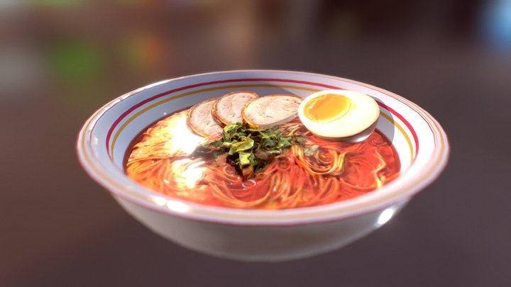 Spicy Ramen Noodle 3D Model