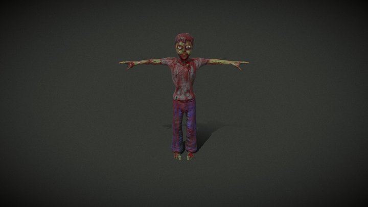 Zombie Character for Videogame (Necrozone) 3D Model