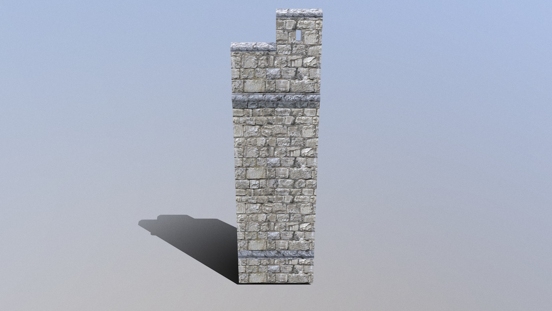 3D model Celtic-C Wall - This is a 3D model of the Celtic-C Wall. The 3D model is about a stone tower with a stone wall.