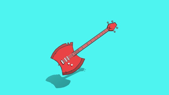 Low Poly Marceline's Ax Bass / Adventure Time 3D Model