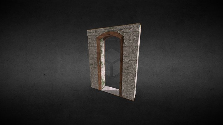 Medieval Modular Brick Doorframe 3D Model