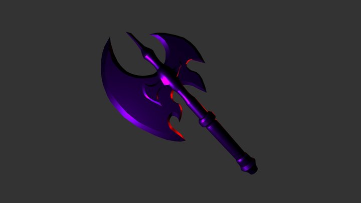 Simple Low Poly Medieval Fantasy Axe 3D Model