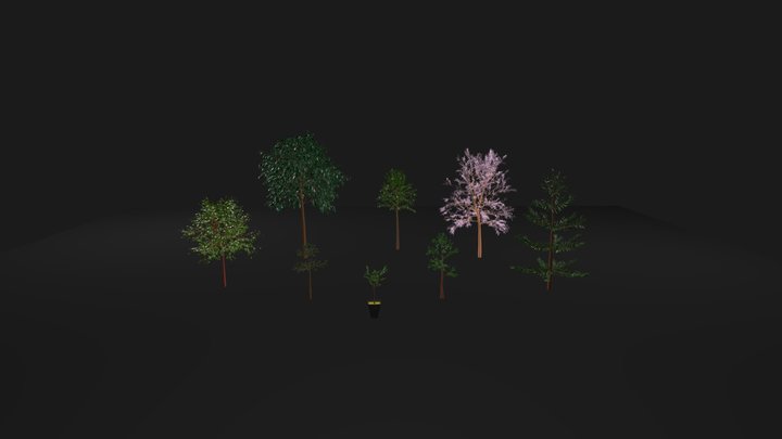 Garden trees 3D Model