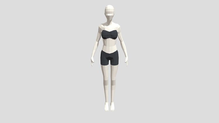 low poly female Basemesh 3D Model