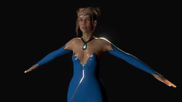 FEMALE CONCEPT CHARACTER ( RIGGED ) Blender 3D Model