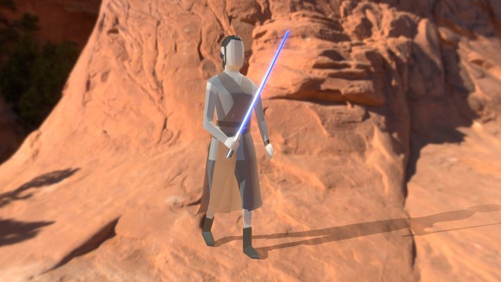 Star Wars Rey Low-Poly 3D Model