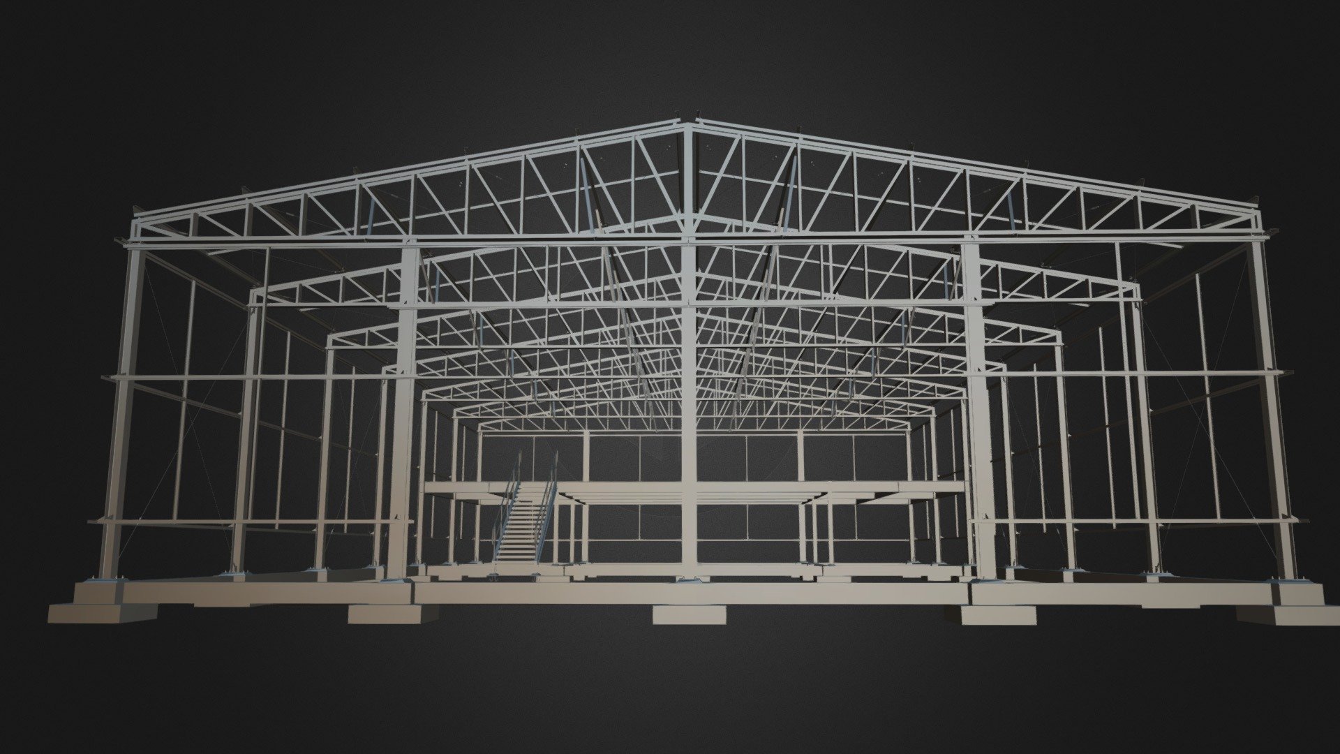 Curso Tekla Structures - Galpão Com Mezanino — Sketchfab embed 3D viewer