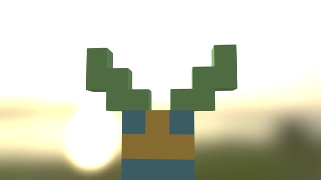 Alien Reindeer Head 3D Model