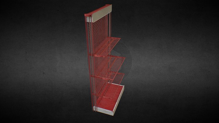 Shop Shelf Metal Rack 3D Model