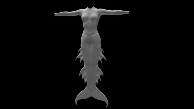 oblivion mermaid w/fin & fluke (wip) 3D Model