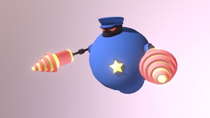 Police Bot Run 3D Model