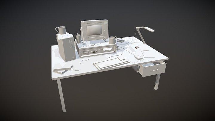 Messy Desk 3D Model