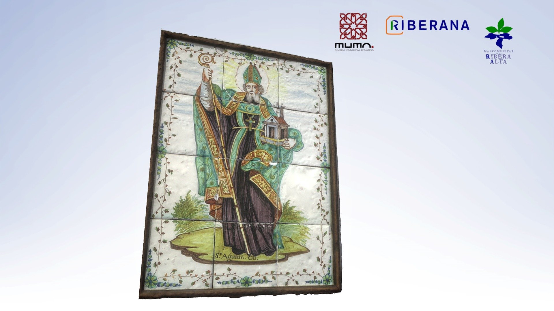 Panel cerámico de San Agustín — Sketchfab embed 3D viewer