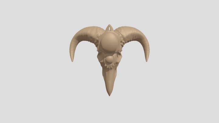 Tribal Turquoise & Bone Pendant 3D Model