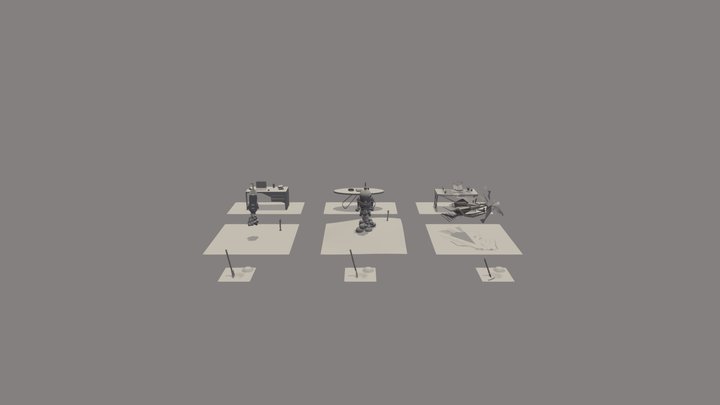 (HW3 XYZ School) Силуэты 3D Model
