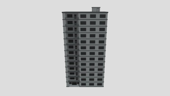 13 Story Apartment (Low Poly Cities Collection) 3D Model