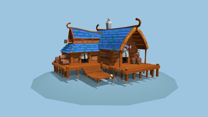 Viking Fishing house GameArt exam 3D Model